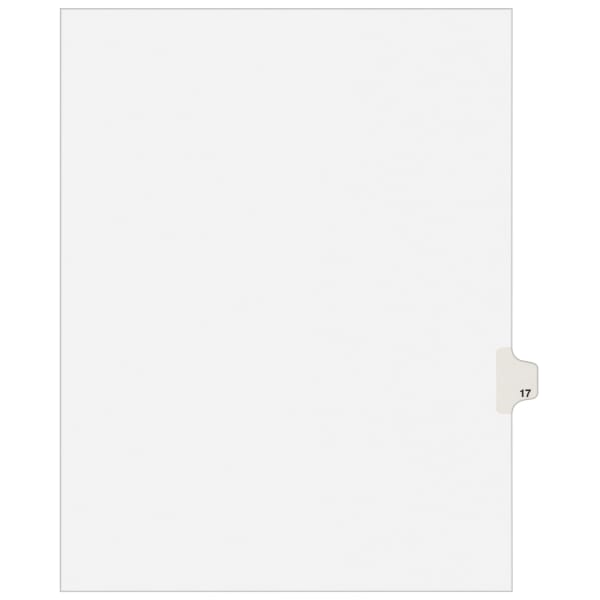 Avery Individual Legal Dividers Avery Style, Letter Size, Side Tab #17, White Dividers/White Tabs
