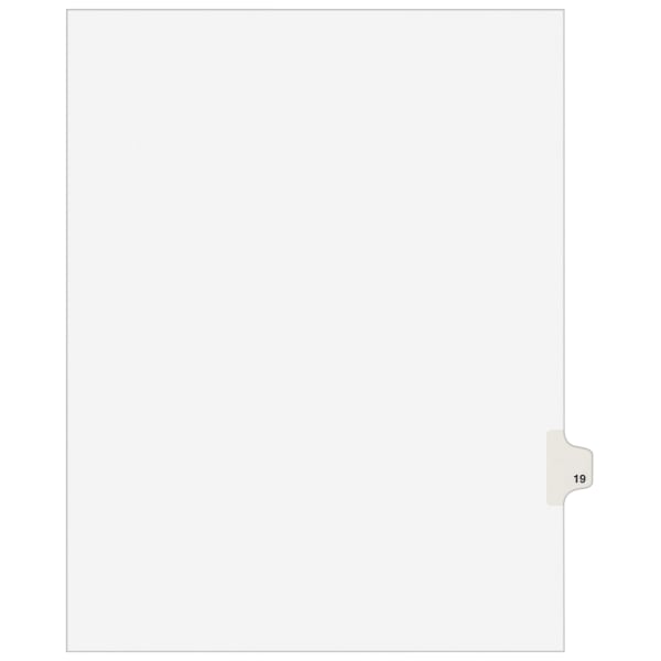 Avery Individual Legal Dividers Avery Style, Letter Size, Side Tab #19, White Dividers/White Tabs