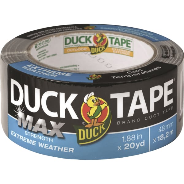Duck MAX Strength Weather Duct Tape - 20 yd Length x 1.88in Width - Silver - 1 Each