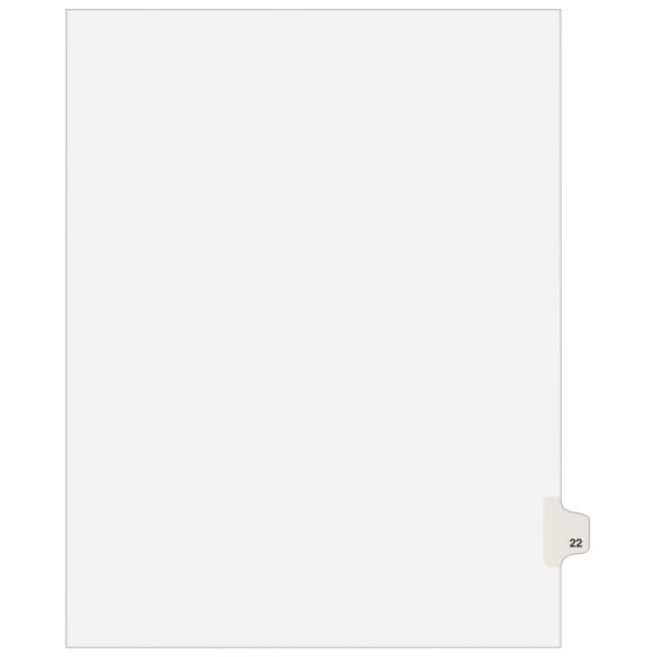 Avery Individual Legal Dividers Avery Style, Letter Size, Side Tab #22, White Dividers/White Tabs