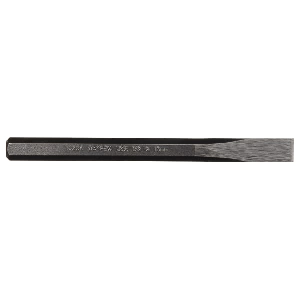 Cold Chisels, 6 in Long, 1/2 in Cut, Black Oxide, 12 per box