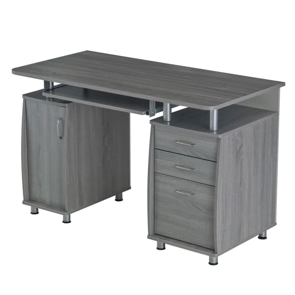 Techni Mobili Complete Workstation 48inW Computer Desk With Storage, Gray