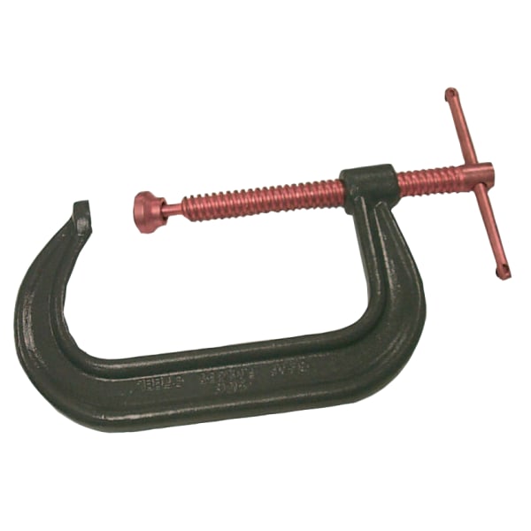 Drop Forged C-Clamp, Sliding Pin Handle, 6 in Throat Depth, 10 in L