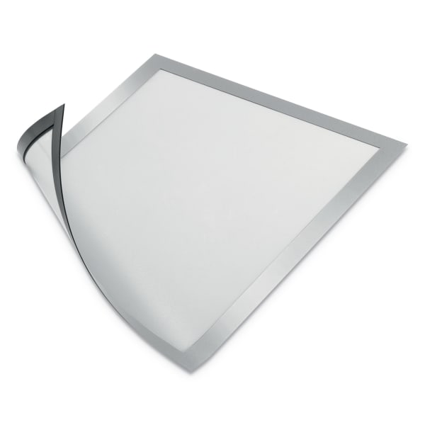 DURABLE DURAFRAME Magnetic Sign Holders, 9-1/2in x 12in, Silver, Set Of 2 Holders