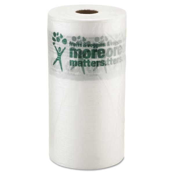 Inteplast Group Produce Bags, 10in x 15in, Clear, 1,400 Bags Per Roll, Case Of 4 Rolls