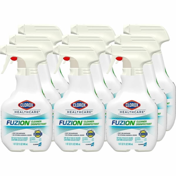 Clorox Fuzion Cleaner Disinfectant - Ready-To-Use - 32 fl oz (1 quart) - Low Odor, Odor Neutralizer, Easy to Use - Translucent Bottle - 216 / Bundle
