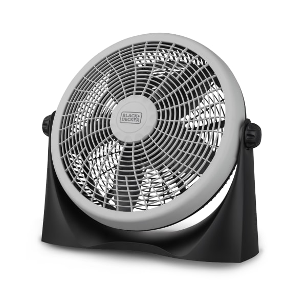 Black+Decker High Velocity 16in Floor Fan, 19-3/16inH x 20-9/16inW x 6-7/16inD, White