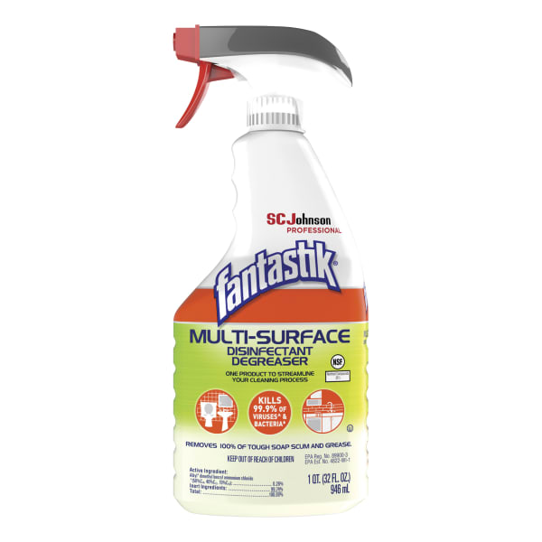 SC Johnson Professional Fantastik Disinfectant Degreaser, Fresh Scent, 32 Oz