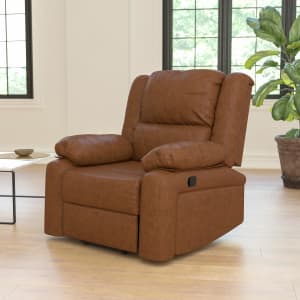 Flash Furniture Harmony Series Leathersoft Recliner Accent Chair Cognac PopularChairscom   