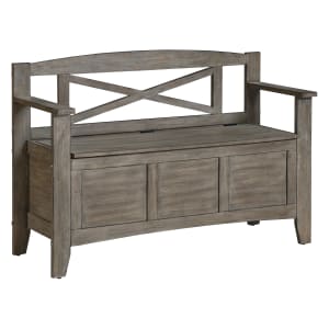 Office Star Metro Wood Bench, 30-1/4inH x 44-1/2inW x 16-3/4inD, Graystone