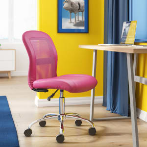 Serta Essentials Mid-Back Computer Chair, Teamwork Pink/Chrome