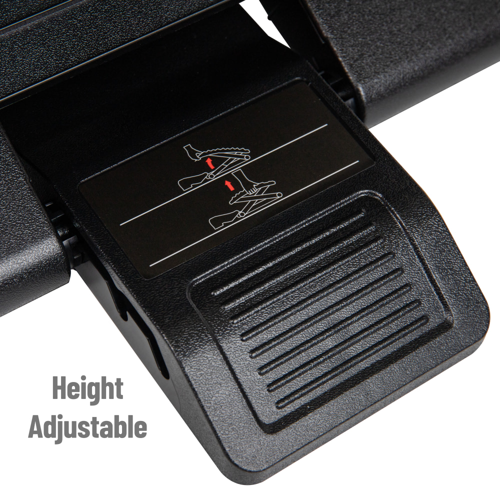 Mind Reader Anchor Collection Adjustable Ergonomic Foot Rest with Massage Rollers 6 34inH x 13inW x 18inD Black PopularChairscom   