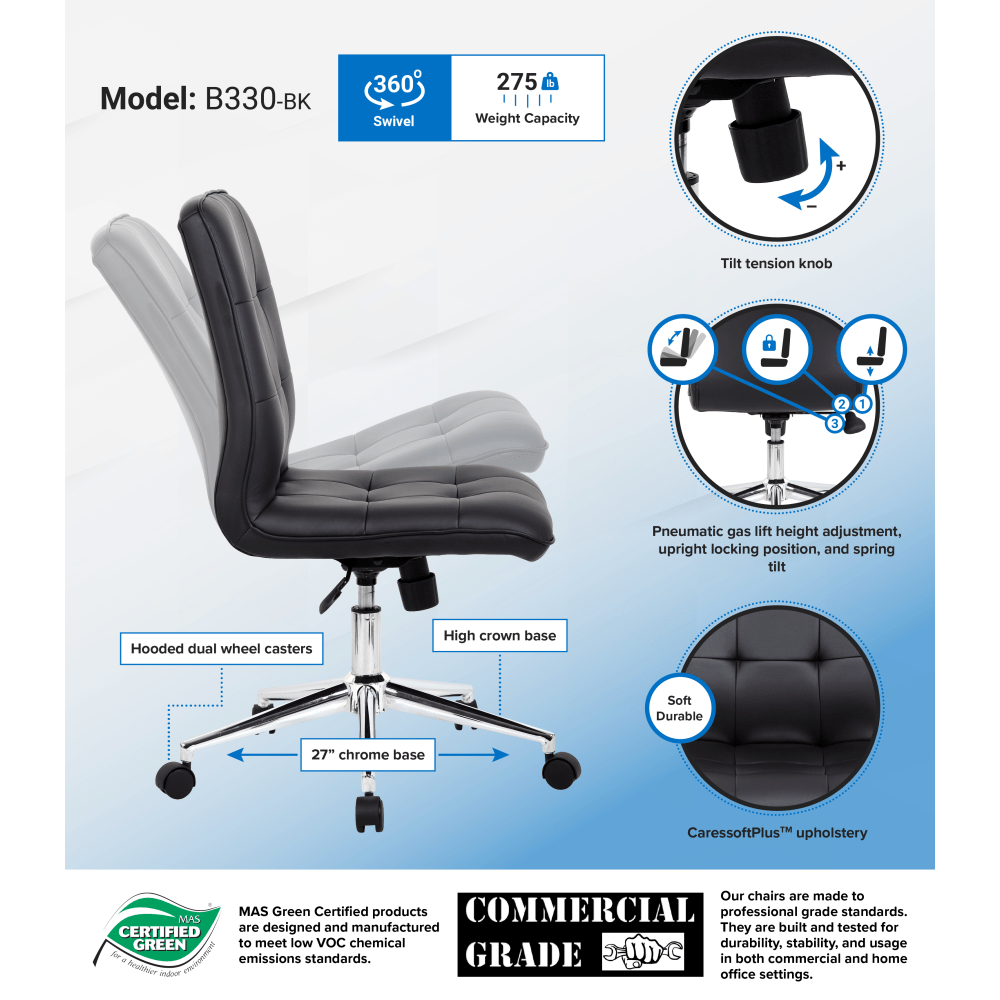 Boss Office Products Tiffany Task Chair Black PopularChairscom Boss Office Products Tiffany Task Chair Black PopularChairscom