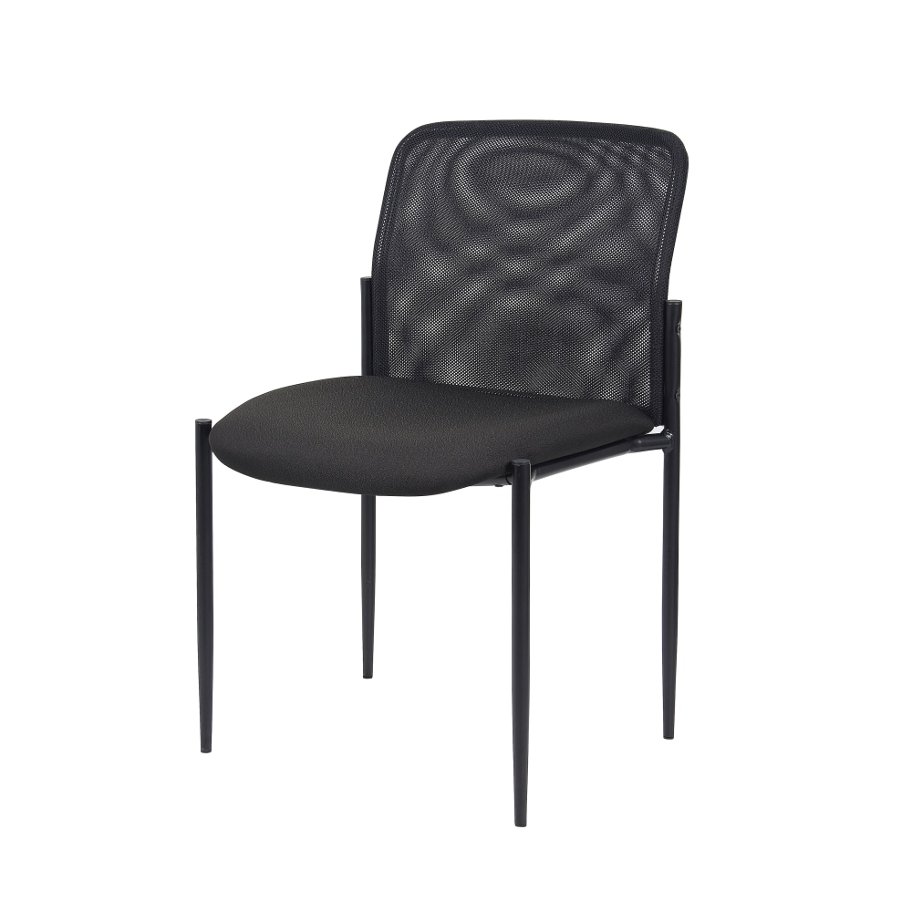 Boss Office Products Armless Mesh Back Stackable Chair Black PopularChairscom   