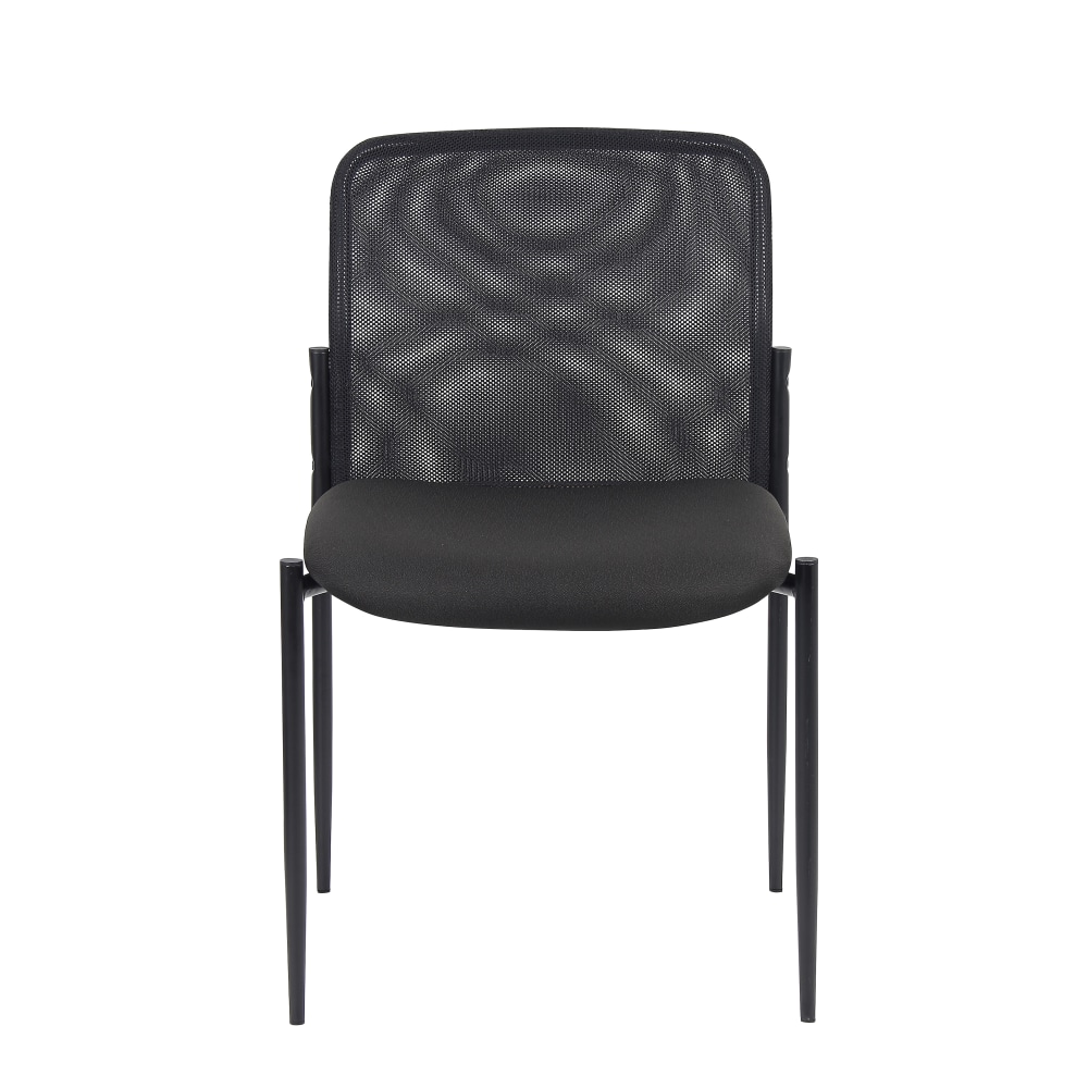 Boss Office Products Armless Mesh Back Stackable Chair Black PopularChairscom   