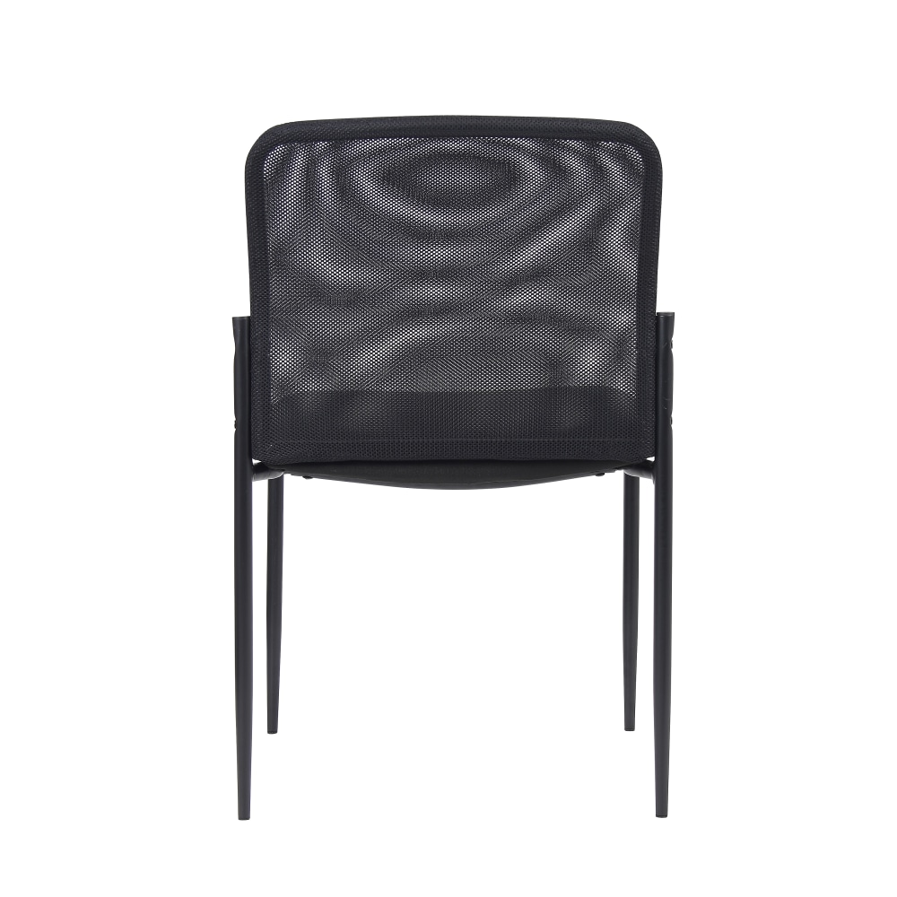 Boss Office Products Armless Mesh Back Stackable Chair Black PopularChairscom   