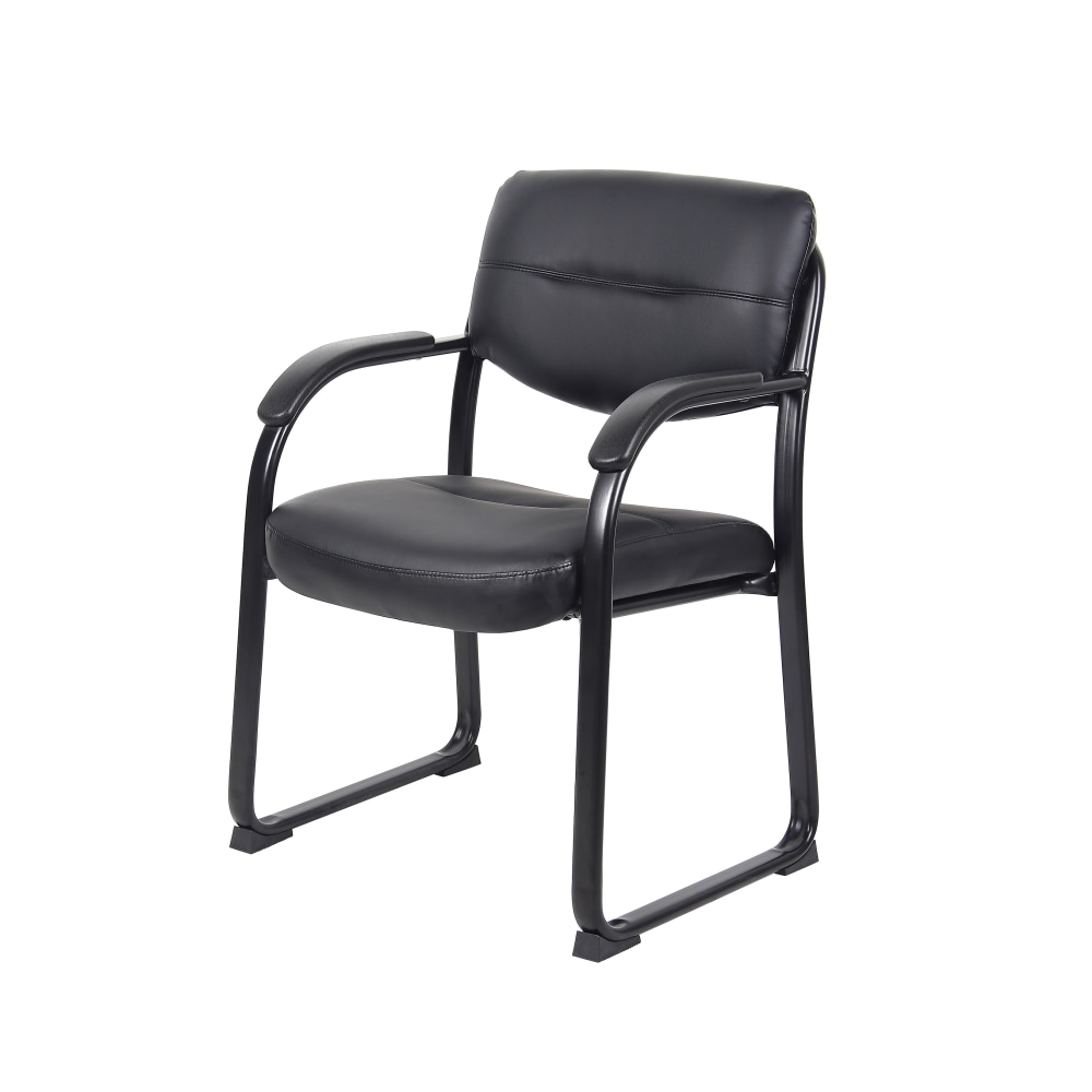 Boss Office Products Bonded Leather Contoured Guest Chair Black PopularChairscom Boss Office Products Bonded Leather Contoured Guest Chair Black PopularChairscom