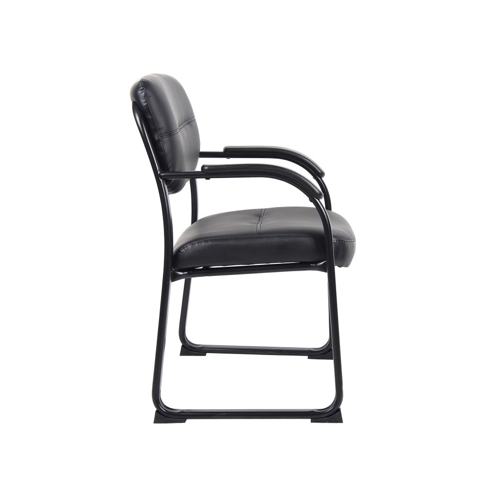 Boss Office Products Bonded Leather Contoured Guest Chair Black PopularChairscom Boss Office Products Bonded Leather Contoured Guest Chair Black PopularChairscom