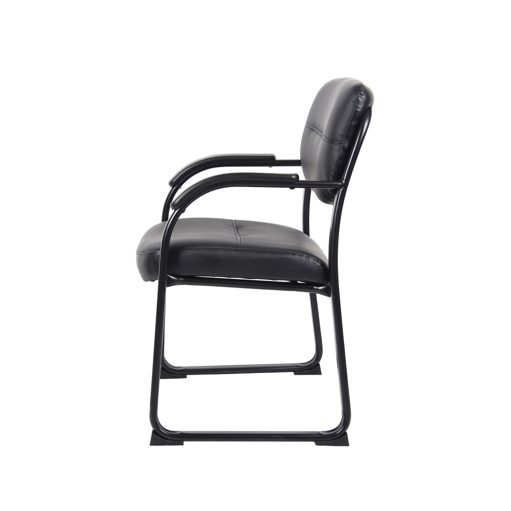 Boss Office Products Bonded Leather Contoured Guest Chair Black PopularChairscom Boss Office Products Bonded Leather Contoured Guest Chair Black PopularChairscom