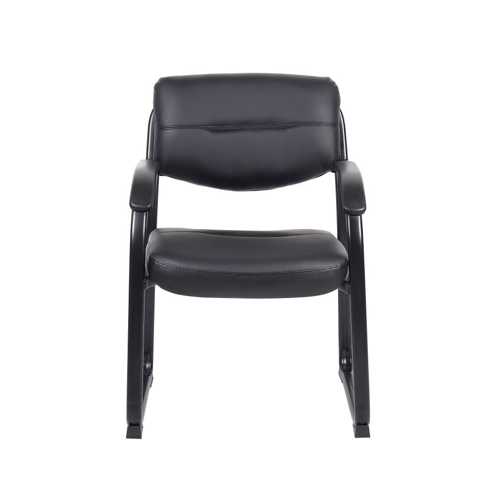Boss Office Products Bonded Leather Contoured Guest Chair Black PopularChairscom Boss Office Products Bonded Leather Contoured Guest Chair Black PopularChairscom
