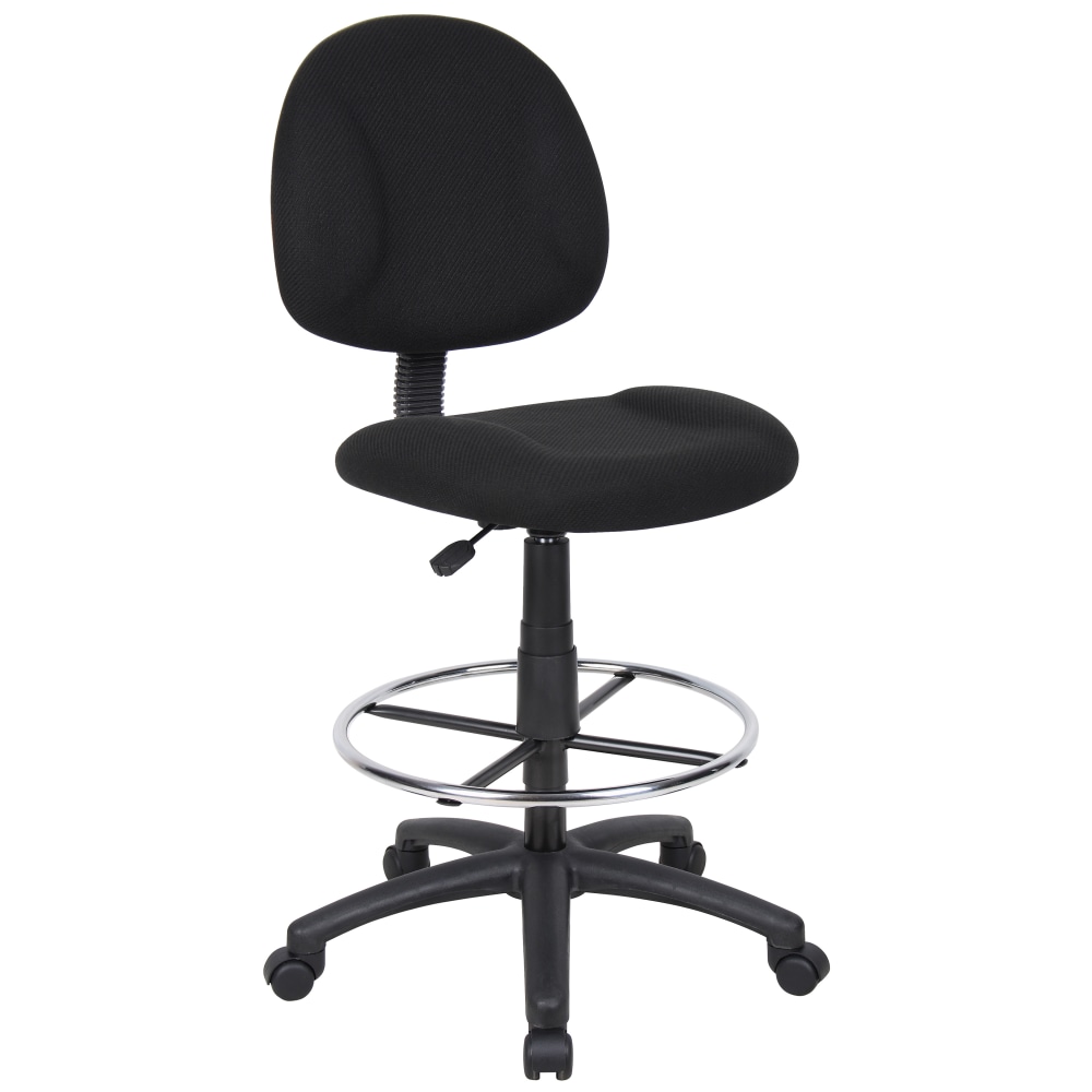 Boss Office Products Ergonomic Works Adjustable Drafting Chair Without Arms BlackChrome PopularChairscom   