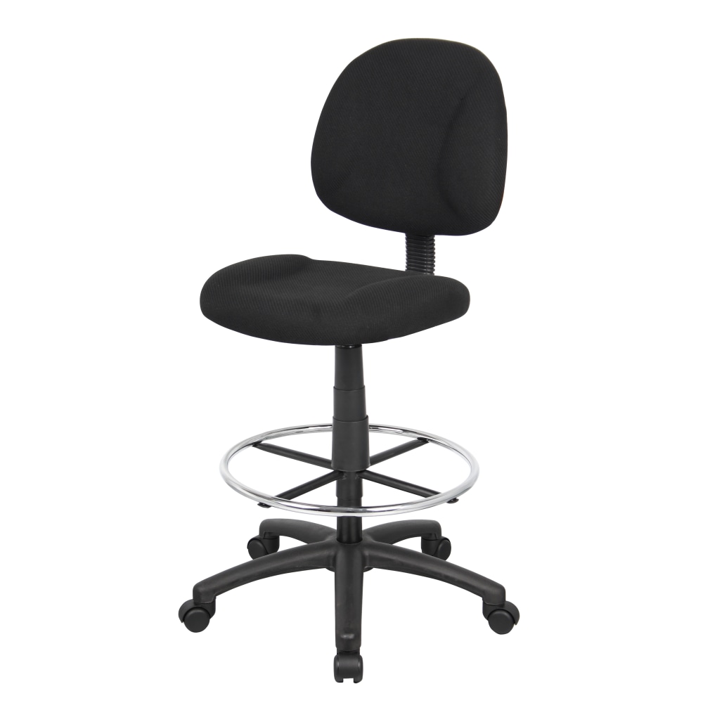 Boss Office Products Ergonomic Works Adjustable Drafting Chair Without Arms BlackChrome PopularChairscom   