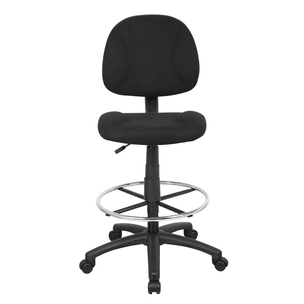 Boss Office Products Ergonomic Works Adjustable Drafting Chair Without Arms BlackChrome PopularChairscom   