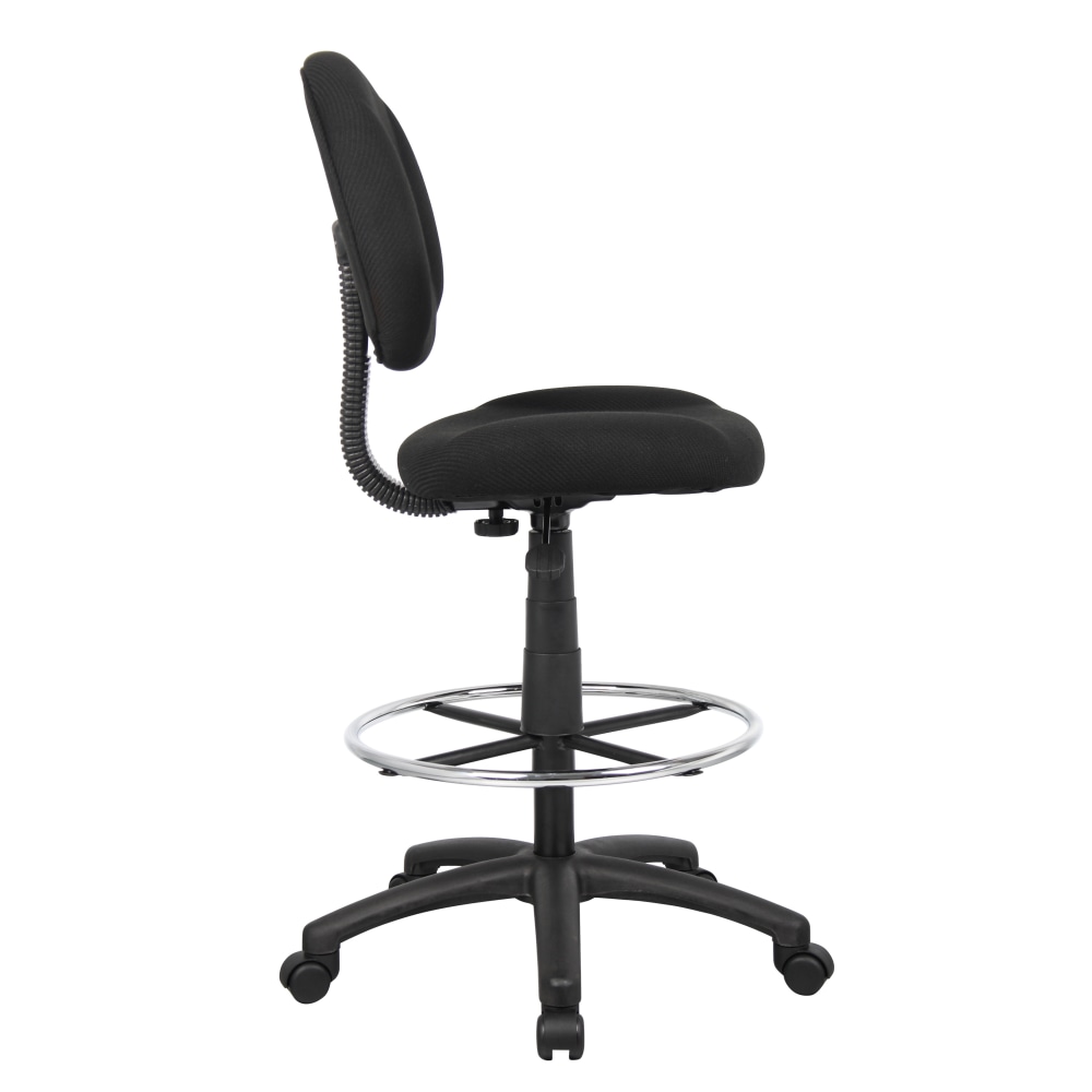 Boss Office Products Ergonomic Works Adjustable Drafting Chair Without Arms BlackChrome PopularChairscom   