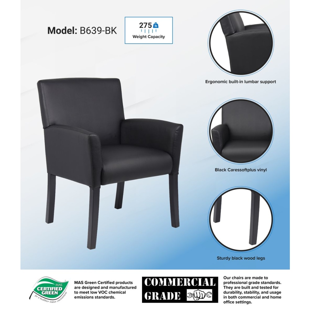 Boss Office Products BoxArm Chair Black PopularChairscom Boss Office Products Box Arm Chair Black PopularChairscom