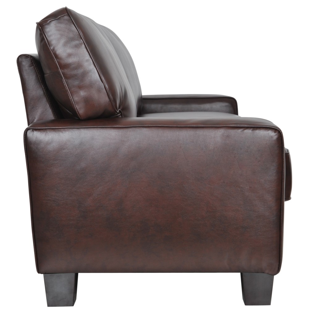 Serta RTA Monaco Bonded Leather Sofa 72inW Brown PopularChairscom   