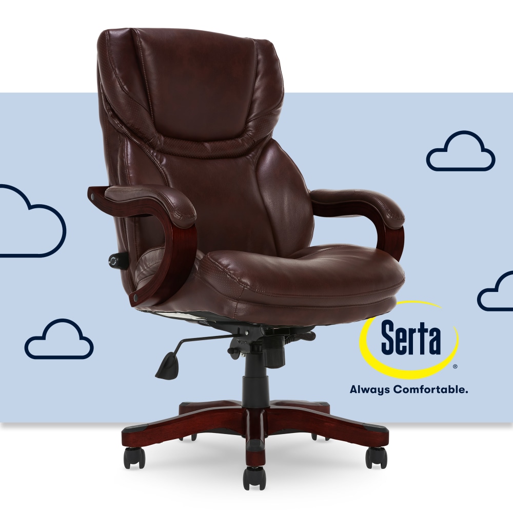 Serta Conway Big Tall Bonded Leather HighBack Office Chair Brown PopularChairscom Serta Conway Big Tall Bonded Leather High Back Office Chair Brown PopularChairscom