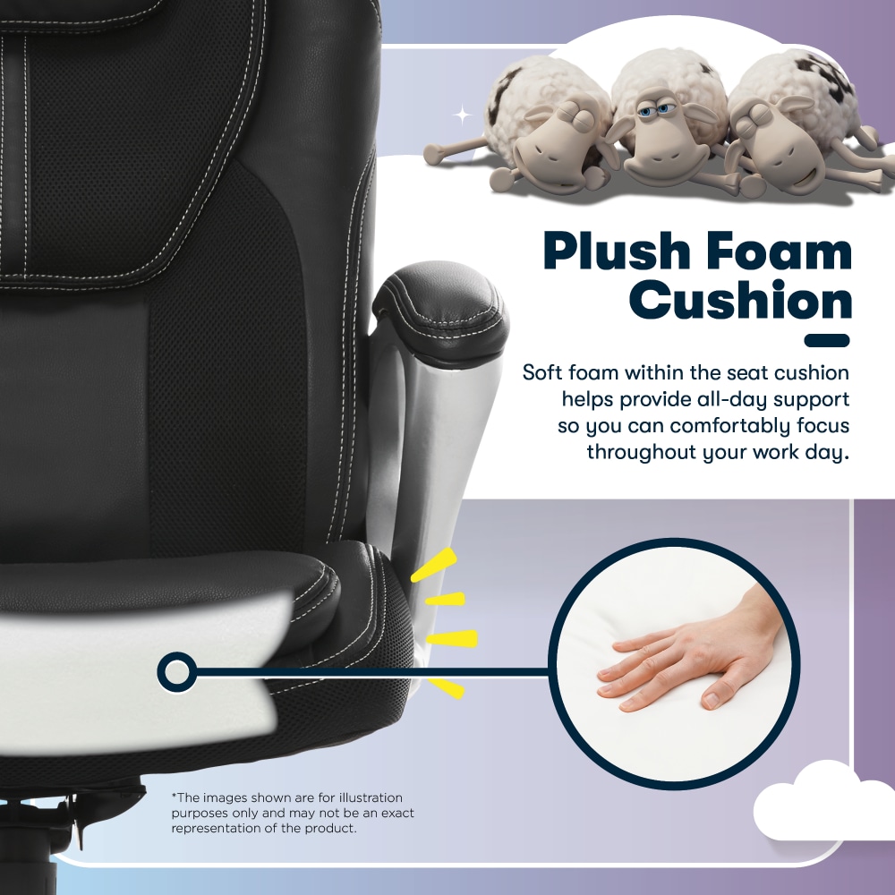 Serta Amplify Bonded LeatherMesh HighBack Office Chair BlackSilver PopularChairscom Serta Amplify Bonded LeatherMesh High Back Office Chair BlackSilver PopularChairscom