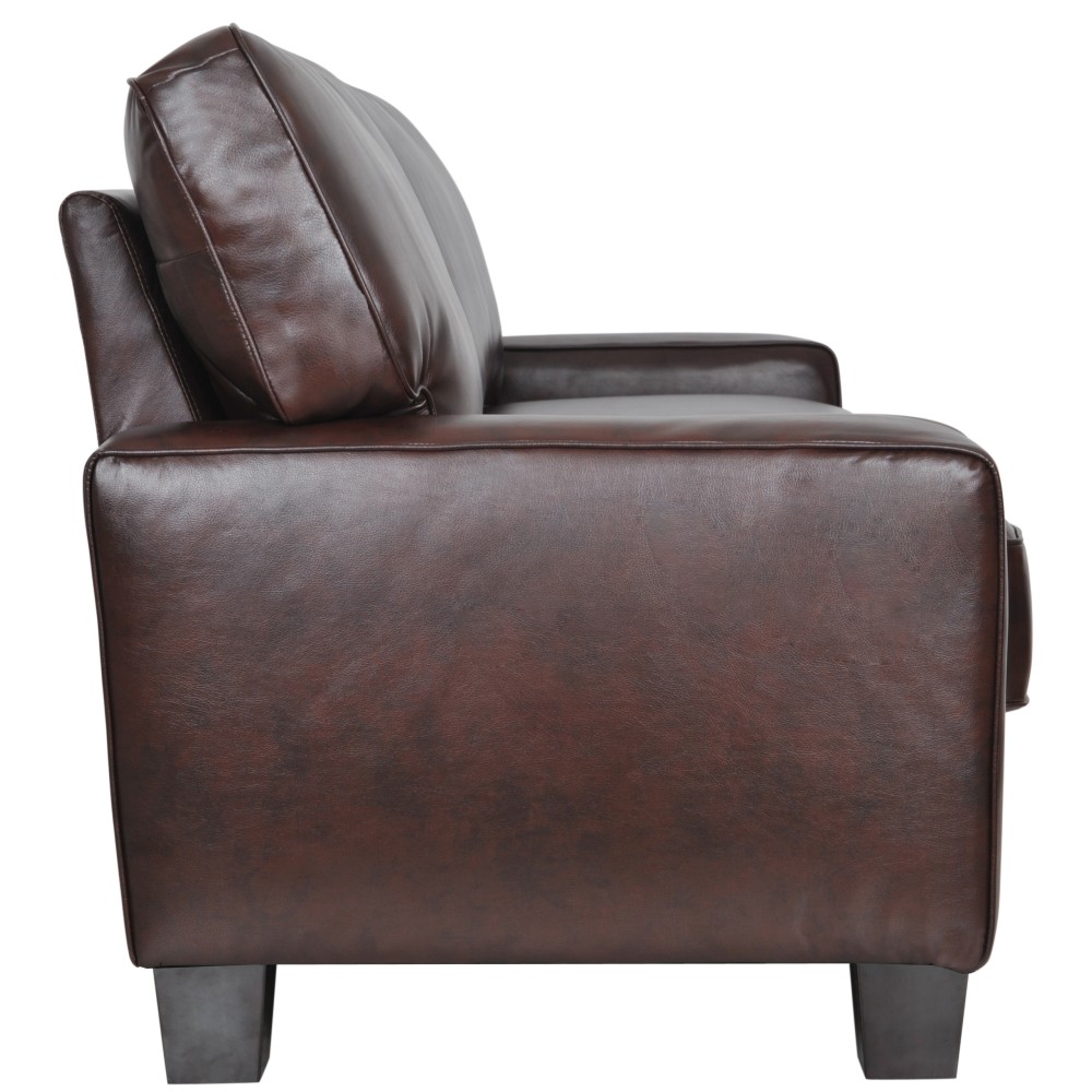 Serta RTA Monaco Bonded Leather Sofa 77inW Brown PopularChairscom   