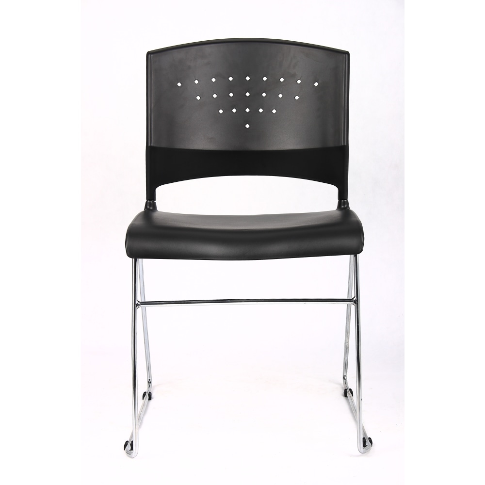 Boss Office Products Stack Chairs in Black Set of 5 PopularChairscom   