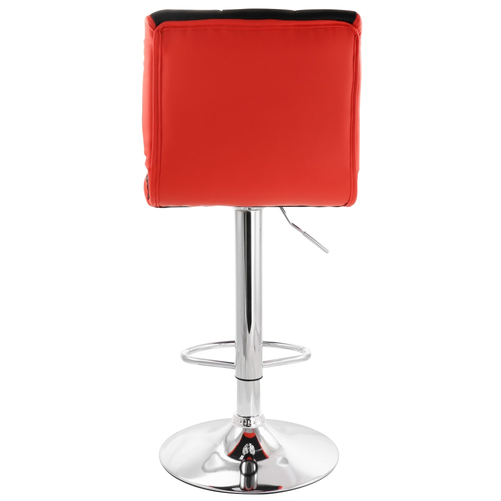 Elama Adjustable Faux Leather 2Tone Bar Stools BlackRed Set Of 2 Stools PopularChairscom Elama Adjustable Faux Leather 2 Tone Bar Stools BlackRed Set Of 2 Stools PopularChairscom