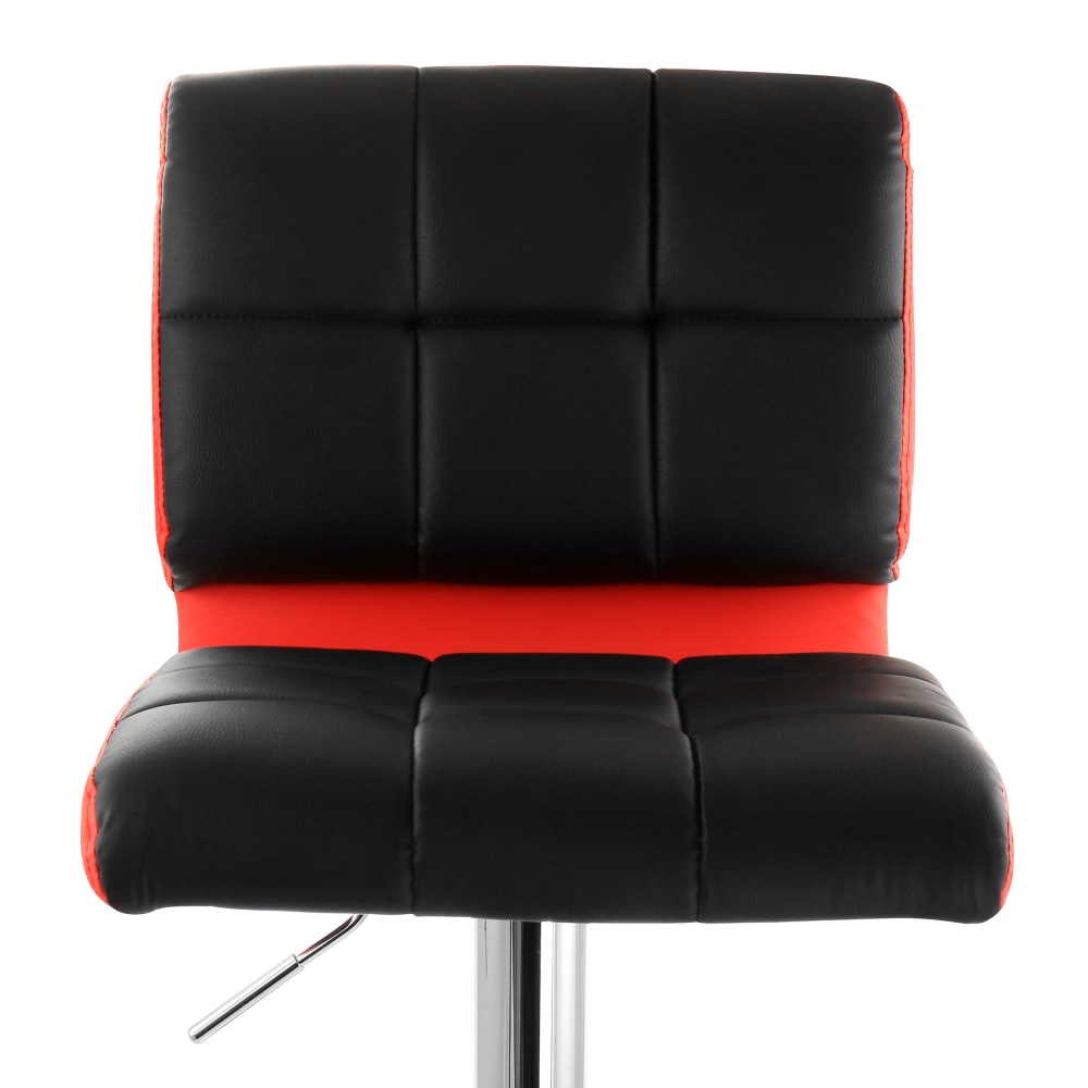 Elama Adjustable Faux Leather 2Tone Bar Stools BlackRed Set Of 2 Stools PopularChairscom Elama Adjustable Faux Leather 2 Tone Bar Stools BlackRed Set Of 2 Stools PopularChairscom
