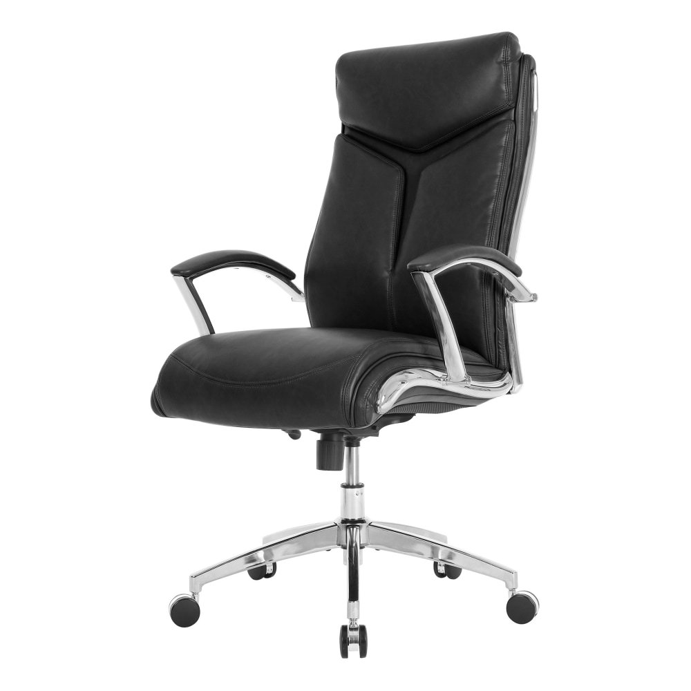 Realspace Modern Comfort Verismo Bonded Leather HighBack Executive Office Chair BlackChrome BIFMA Compliant PopularChairscom Realspace Modern Comfort Verismo Bonded Leather High Back Executive Office Chair BlackChrome BIFMA Compliant PopularChairscom