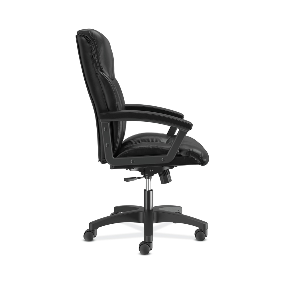 HON Ergonomic Bonded Leather Padded Loop Arm Executive Chair Black PopularChairscom   