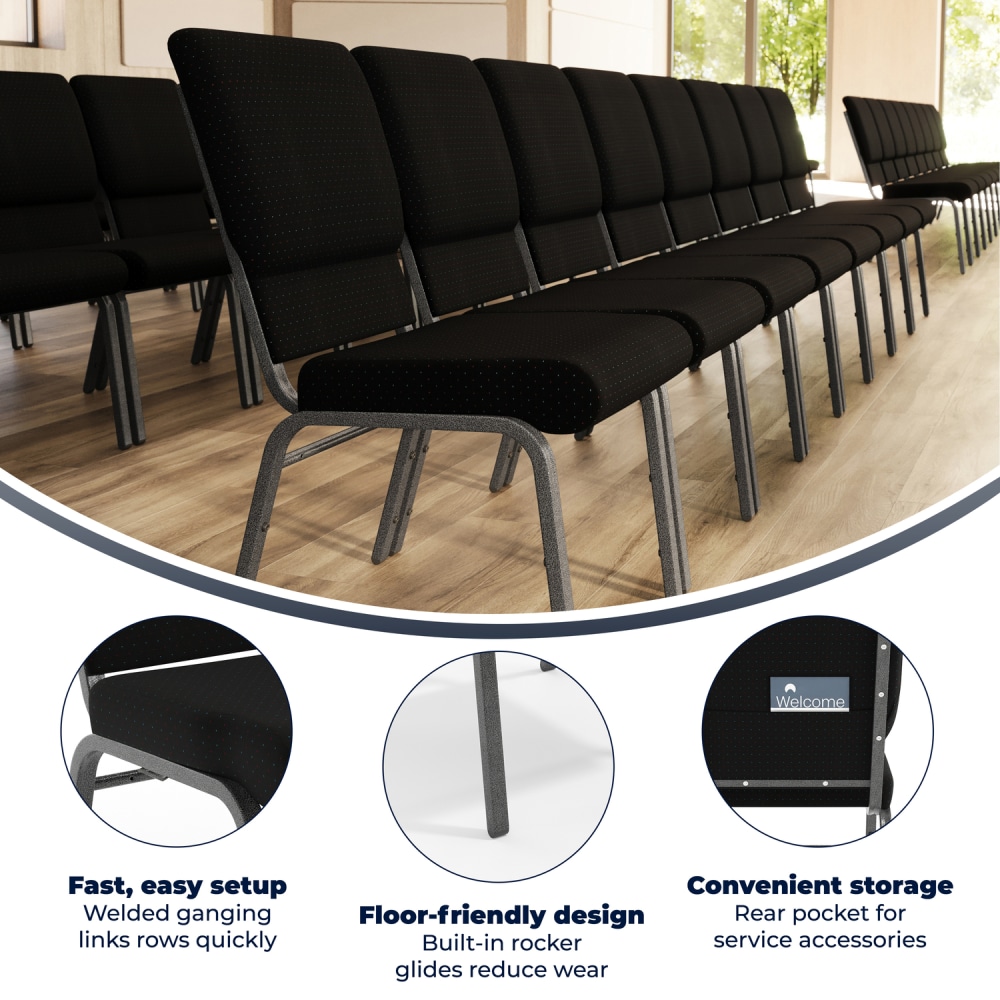 Flash Furniture HERCULES Series Stackable Church Chair BlackSilvervein PopularChairscom Flash Furniture HERCULES Series Stackable Church Chair BlackSilvervein PopularChairscom