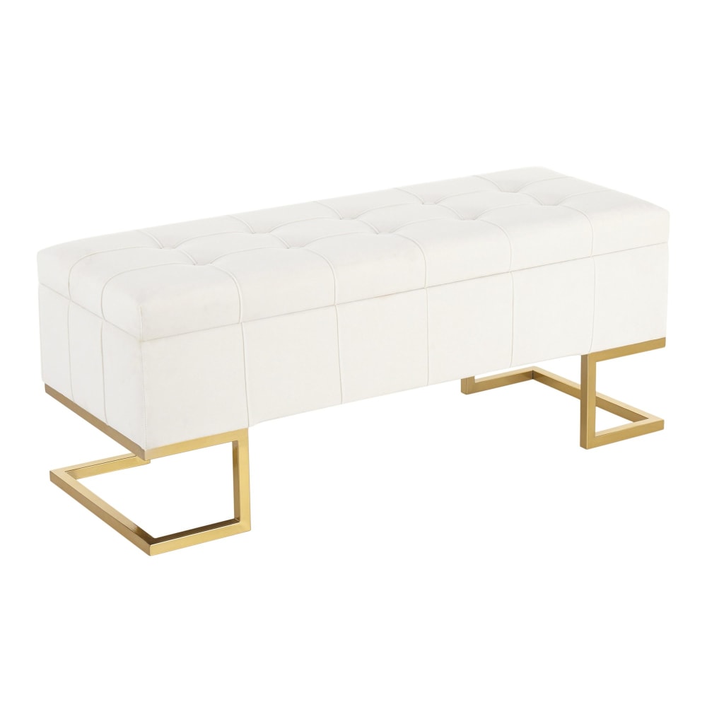 LumiSource Midas Storage Bench GoldWhite PopularChairscom LumiSource Midas Storage Bench GoldWhite PopularChairscom