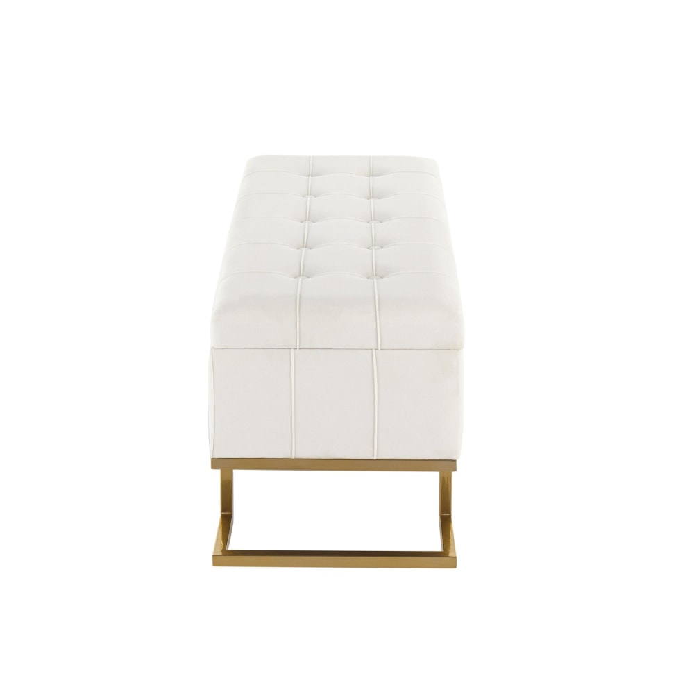 LumiSource Midas Storage Bench GoldWhite PopularChairscom LumiSource Midas Storage Bench GoldWhite PopularChairscom