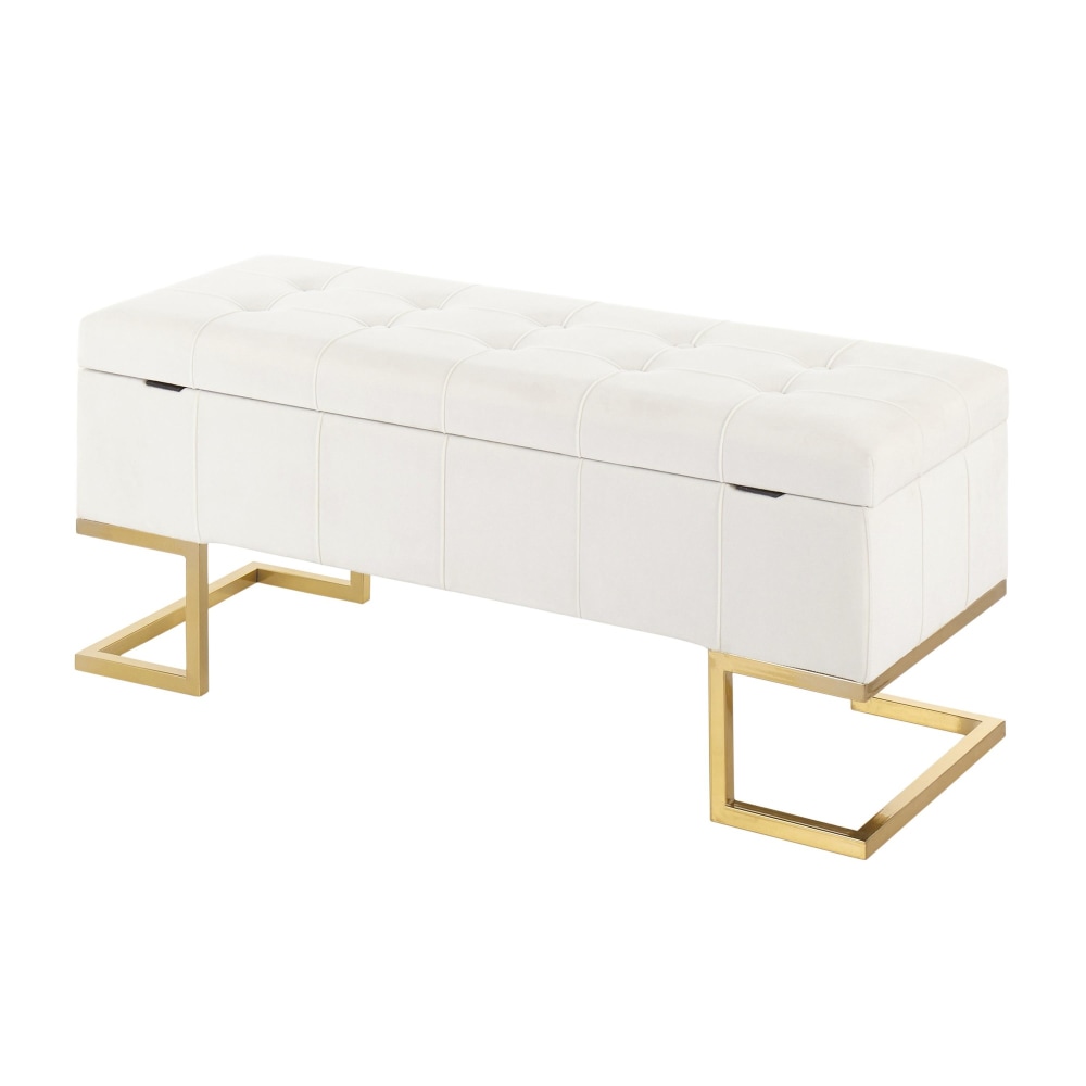 LumiSource Midas Storage Bench GoldWhite PopularChairscom LumiSource Midas Storage Bench GoldWhite PopularChairscom
