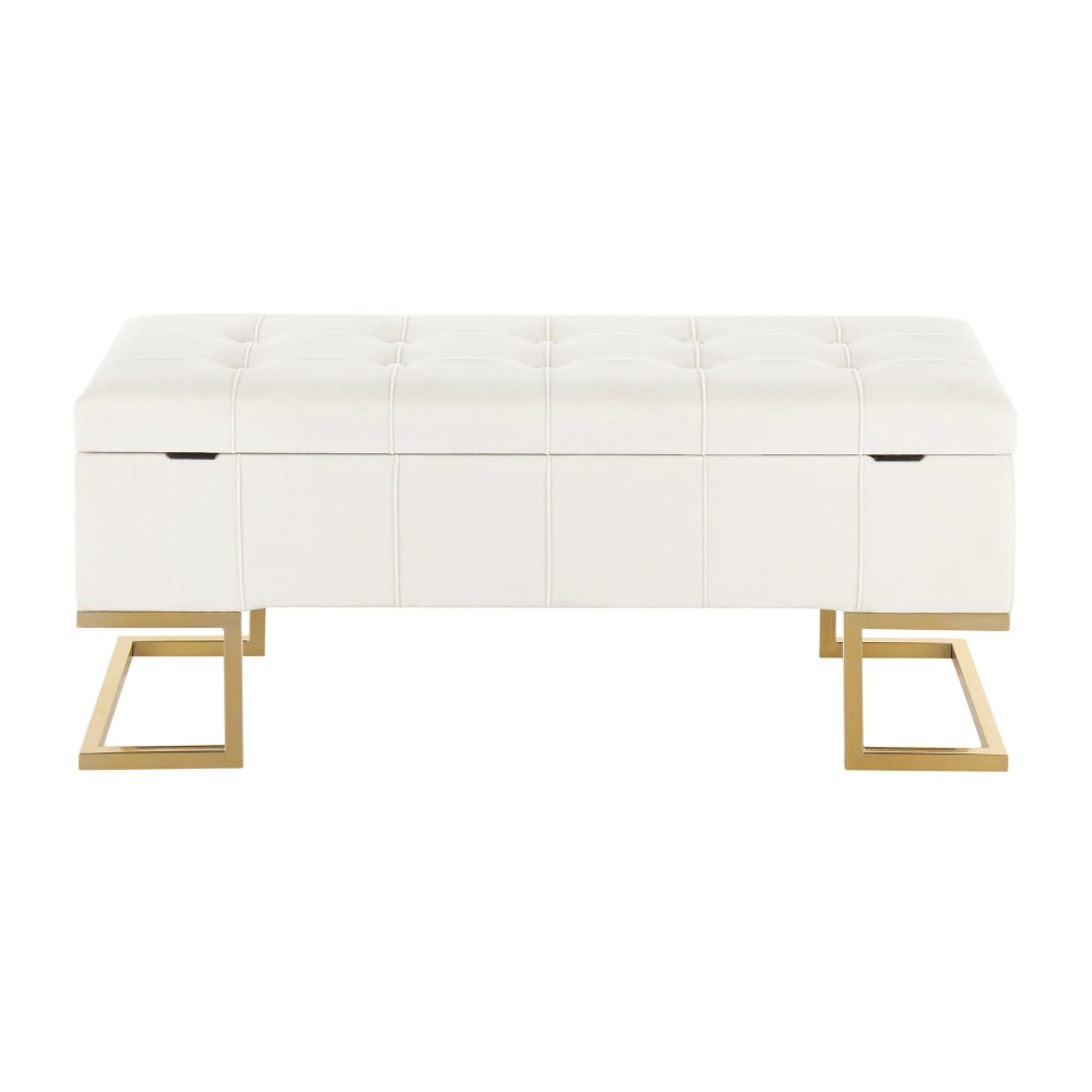 LumiSource Midas Storage Bench GoldWhite PopularChairscom LumiSource Midas Storage Bench GoldWhite PopularChairscom