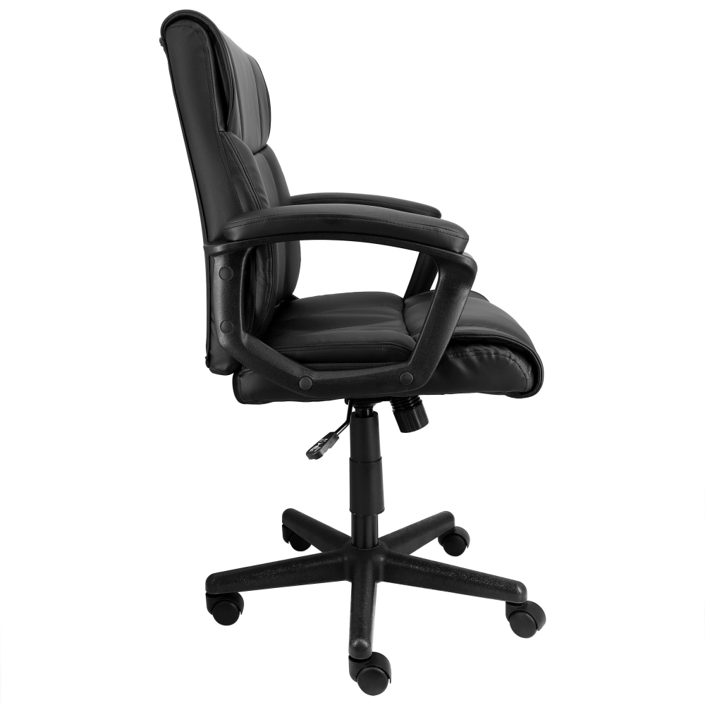 Elama Faux Leather MidBack Adjustable Office Chair Black PopularChairscom Elama Faux Leather Mid Back Adjustable Office Chair Black PopularChairscom