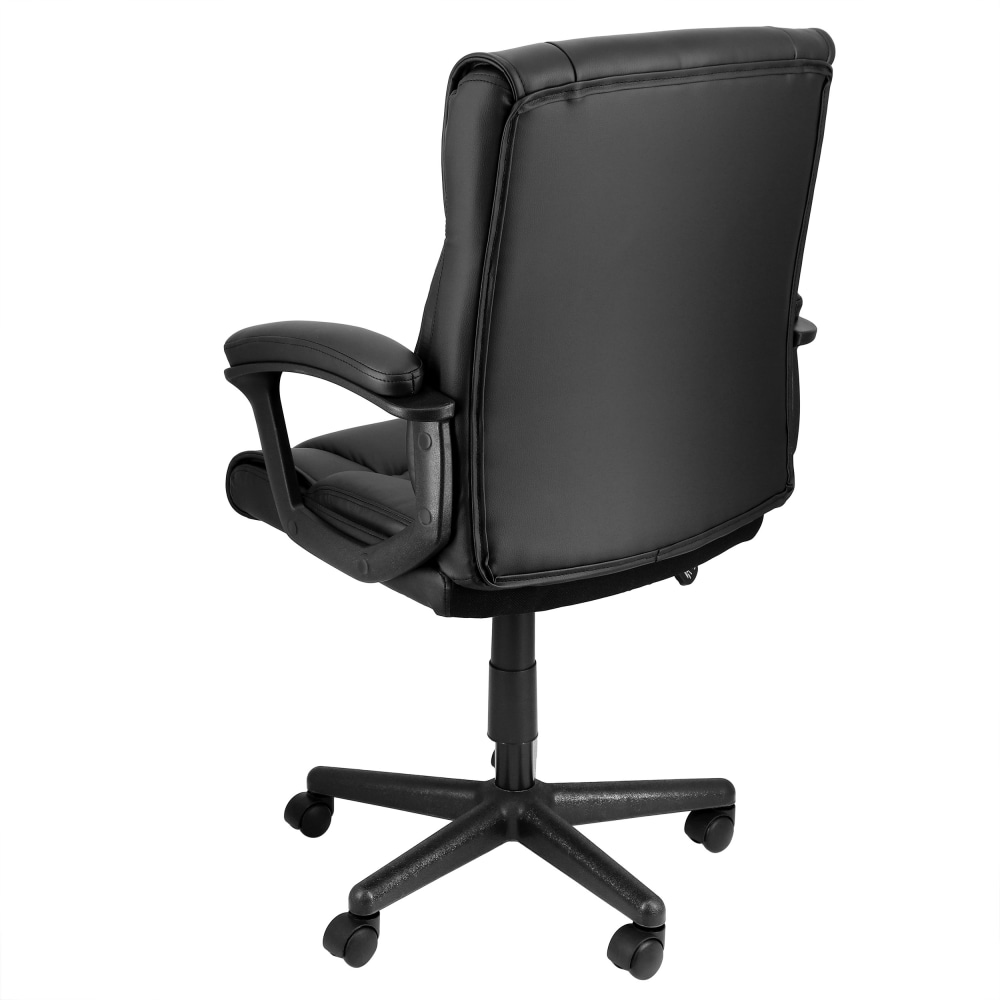 Elama Faux Leather MidBack Adjustable Office Chair Black PopularChairscom Elama Faux Leather Mid Back Adjustable Office Chair Black PopularChairscom