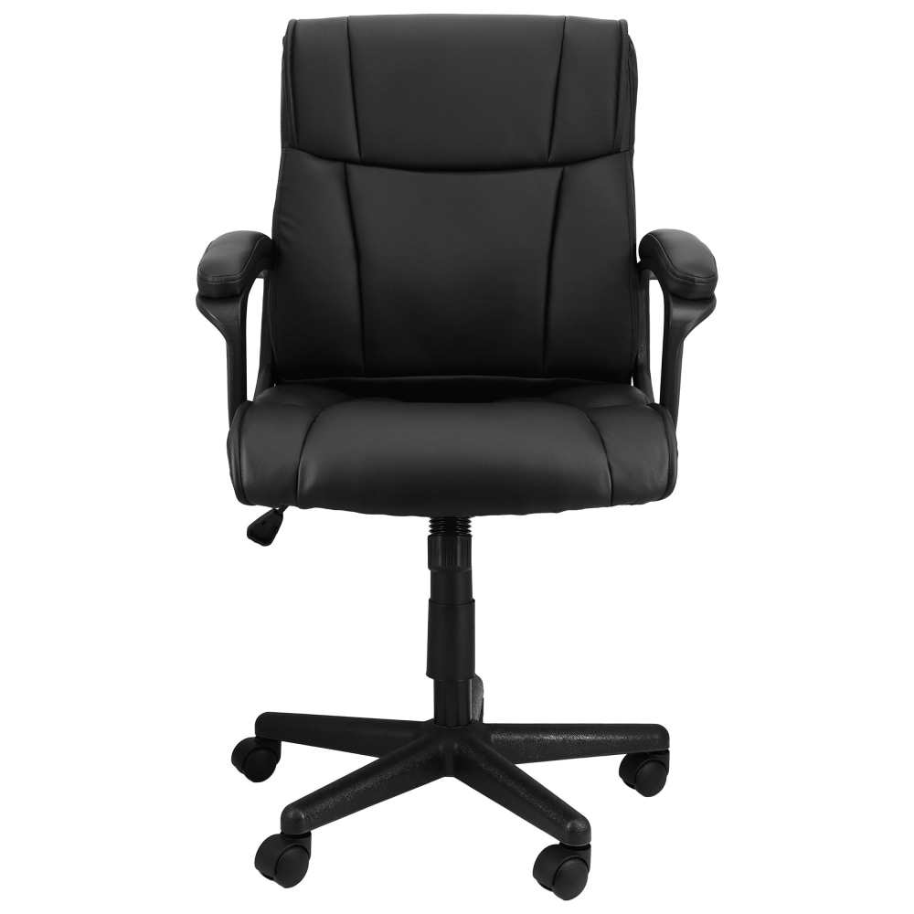 Elama Faux Leather MidBack Adjustable Office Chair Black PopularChairscom Elama Faux Leather Mid Back Adjustable Office Chair Black PopularChairscom