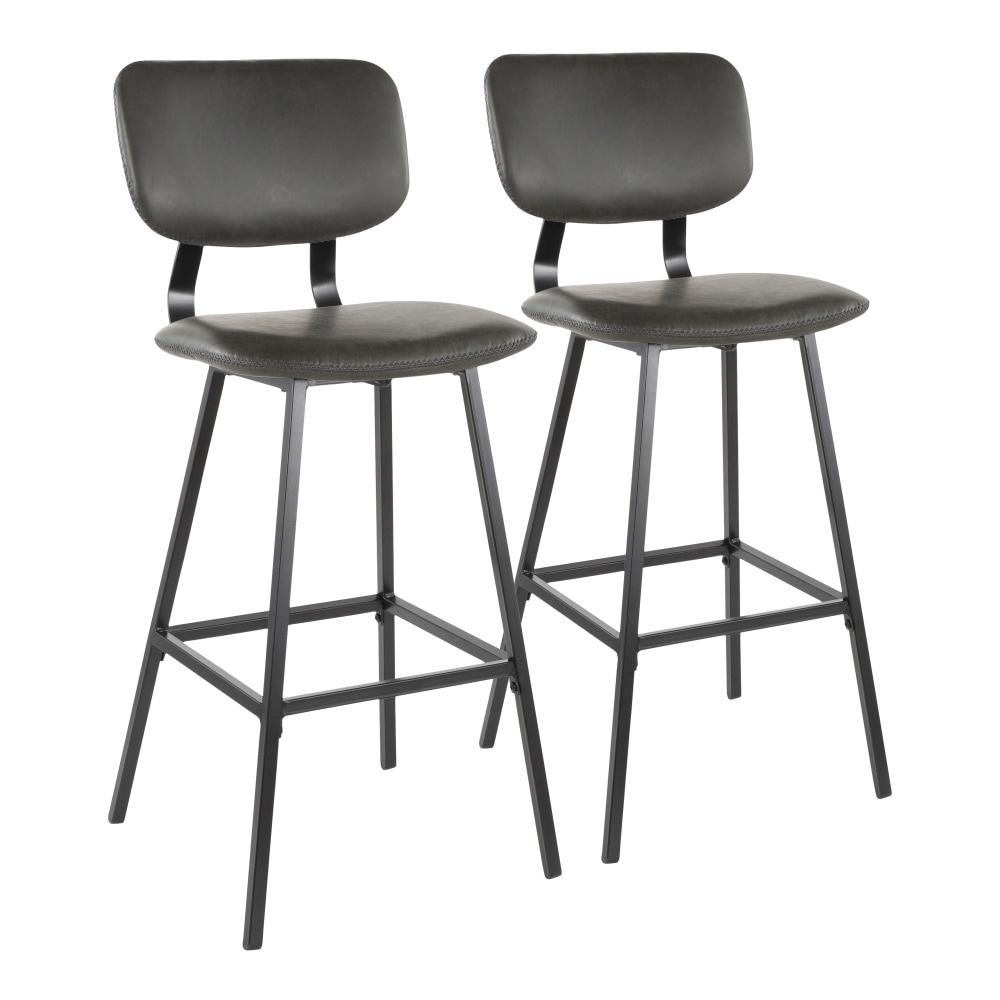 LumiSource Foundry Bar Stools BlackGray Set Of 2 Stools PopularChairscom LumiSource Foundry Bar Stools BlackGray Set Of 2 Stools PopularChairscom