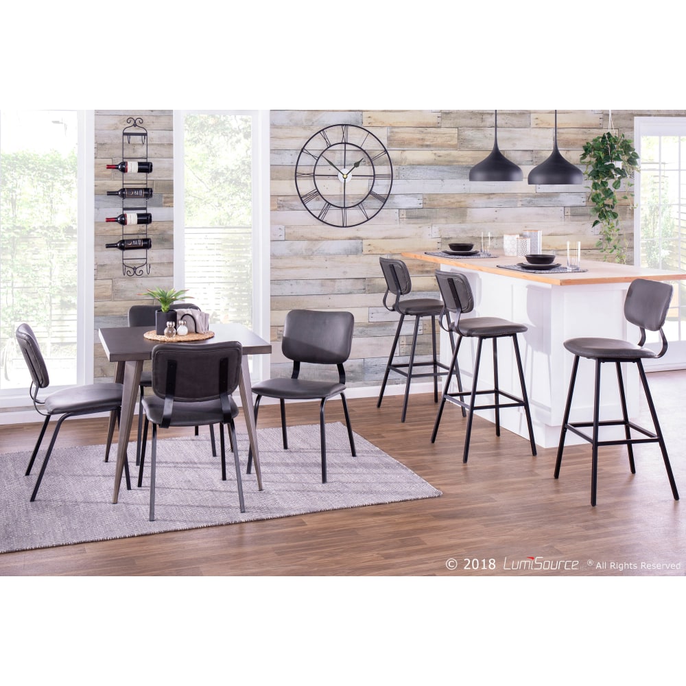 LumiSource Foundry Bar Stools BlackGray Set Of 2 Stools PopularChairscom LumiSource Foundry Bar Stools BlackGray Set Of 2 Stools PopularChairscom