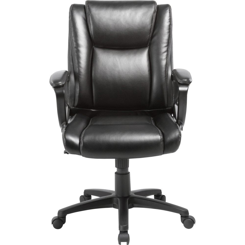 Lorell SOHO Ergonomic Bonded Leather HighBack Chair Traditional Stitch Black PopularChairscom Lorell SOHO Ergonomic Bonded Leather High Back Chair Traditional Stitch Black PopularChairscom