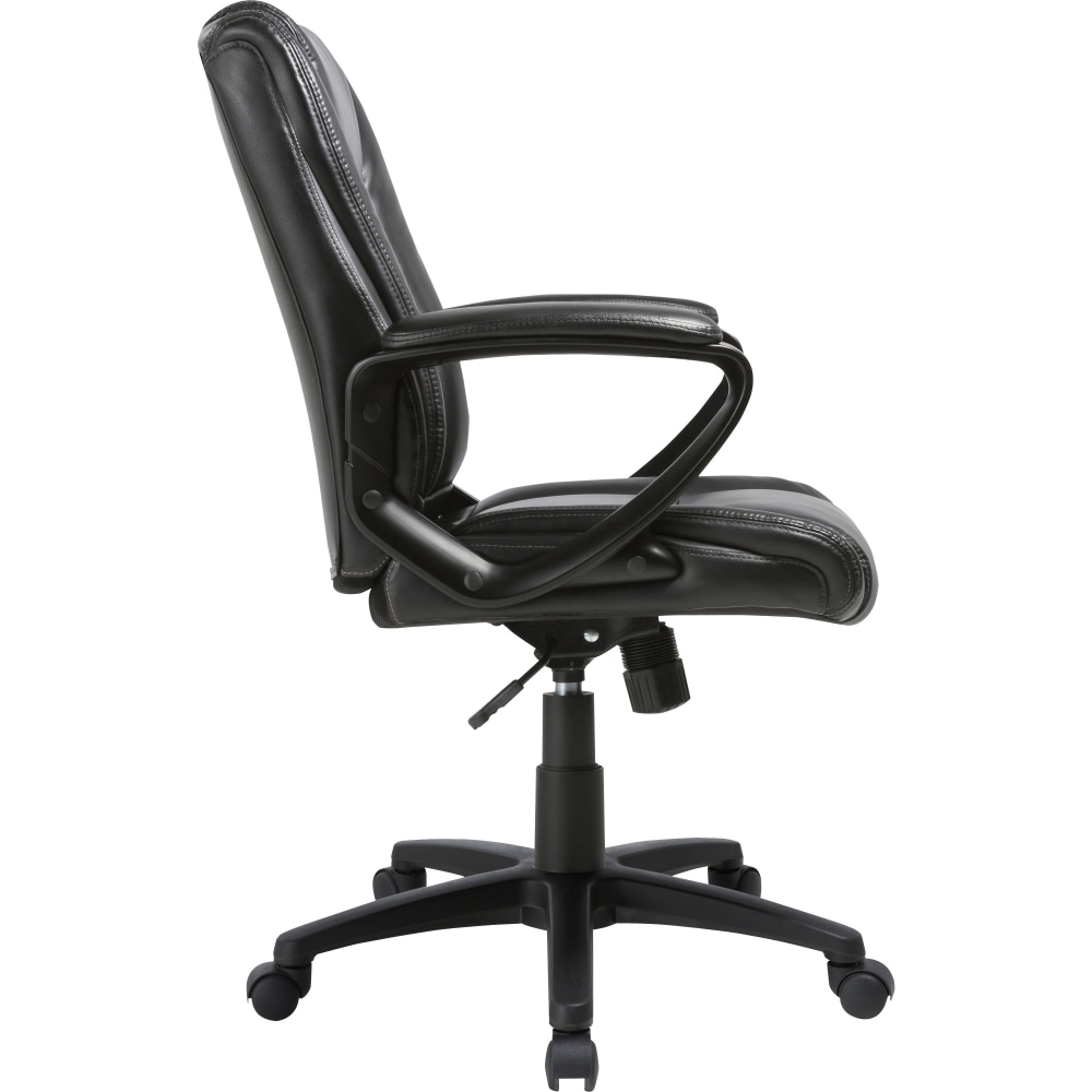 Lorell SOHO Ergonomic Bonded Leather HighBack Chair Traditional Stitch Black PopularChairscom Lorell SOHO Ergonomic Bonded Leather High Back Chair Traditional Stitch Black PopularChairscom
